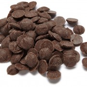 a pile of chocolate chips shown in close up