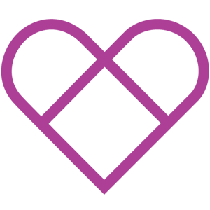 the Foundation for Living Beauty services logo of a purple heart