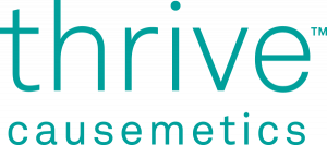 thrive causemetics logo in bluegreen