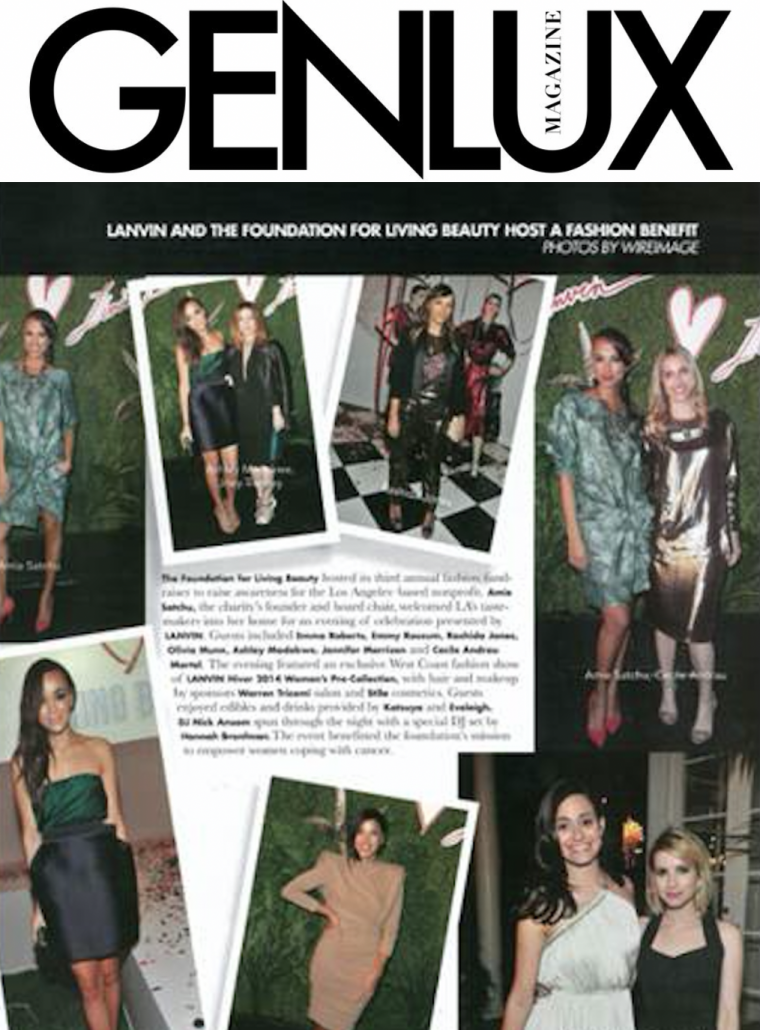 Genlux magazine cover showing people at a gala