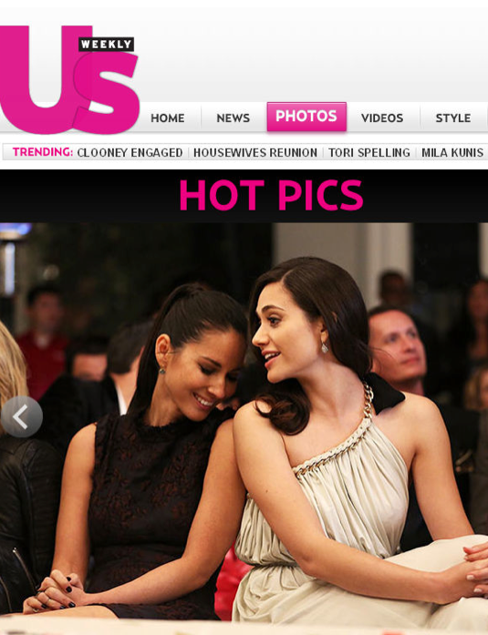 US Weekly magazine article with two women on the cover