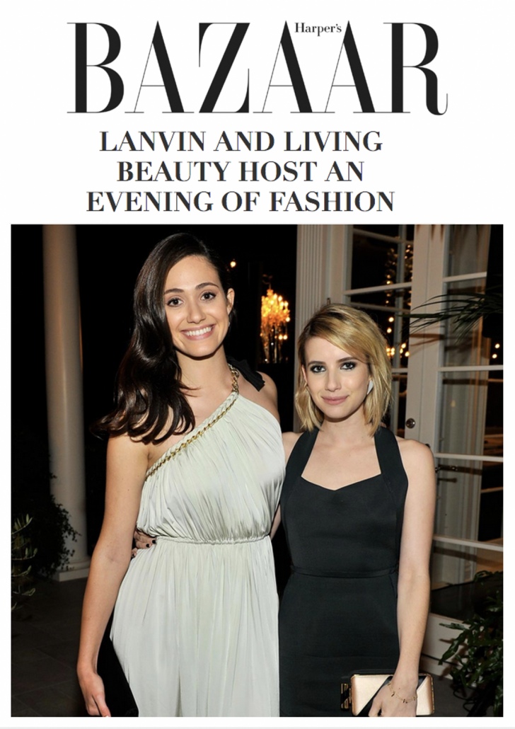 Bazaar Magazine article about Lanvin and Living Beauty fashion show