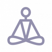 the Foundation for Living Beauty retreats logo of seated person in yoga pose